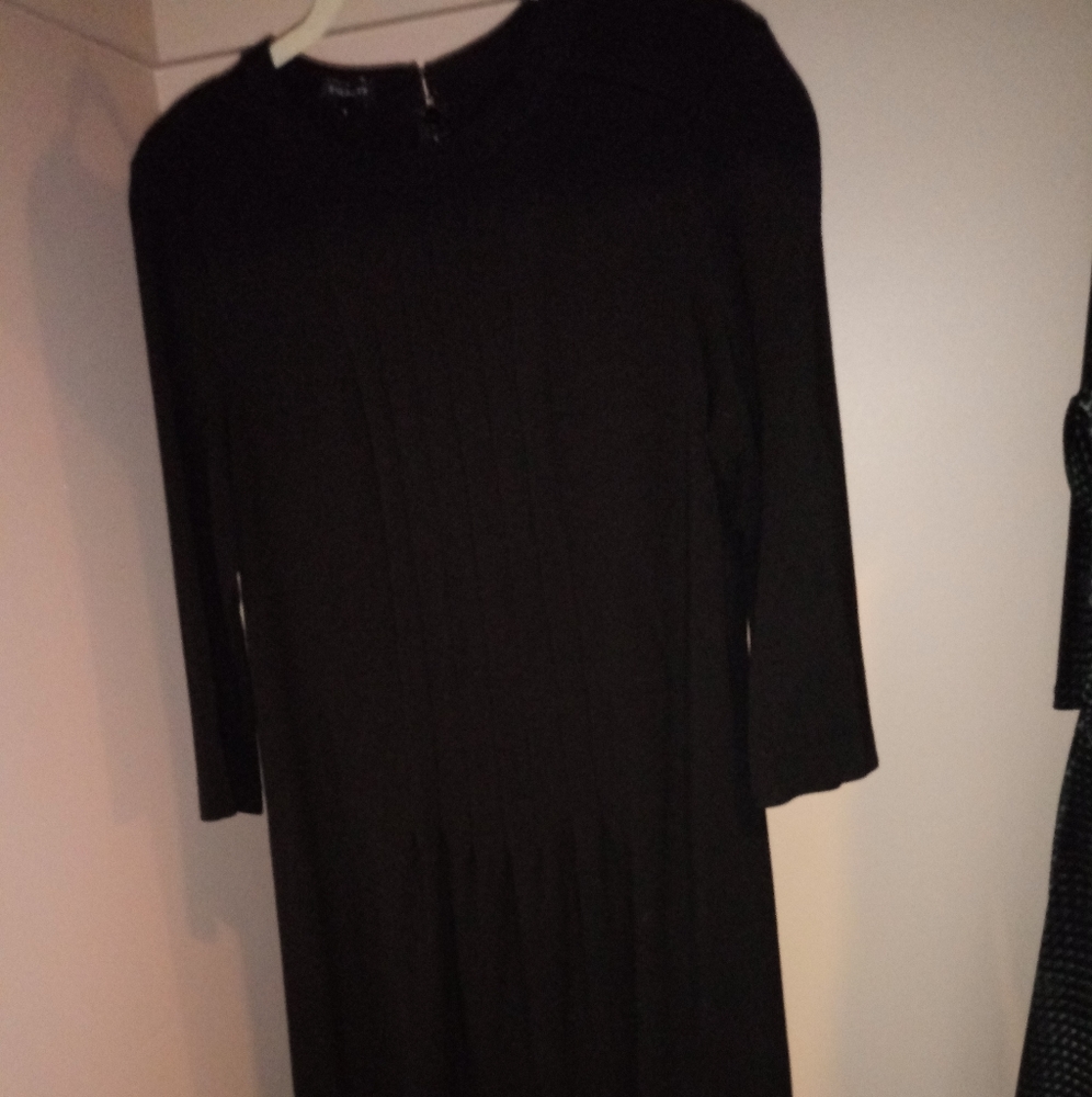 Talbots Black Knit 3/4 sleeve Dress Size 8